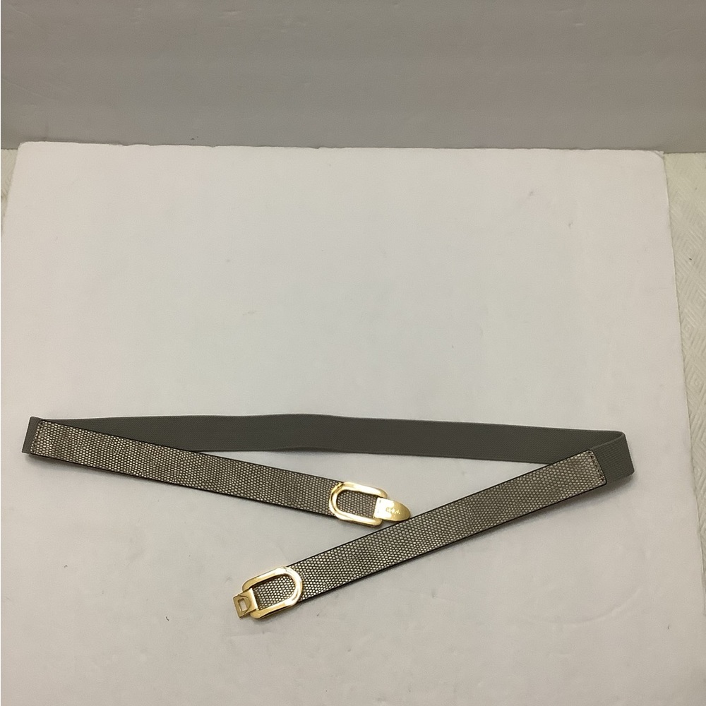 Lauren Ralph Lauren Size XL Leather and Stretch Fabric Belt Gold Clasp Buckle